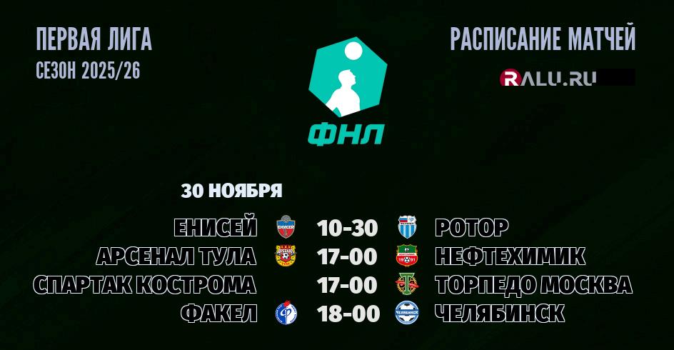 Ближайшие матчи чемпионата Первой лиги