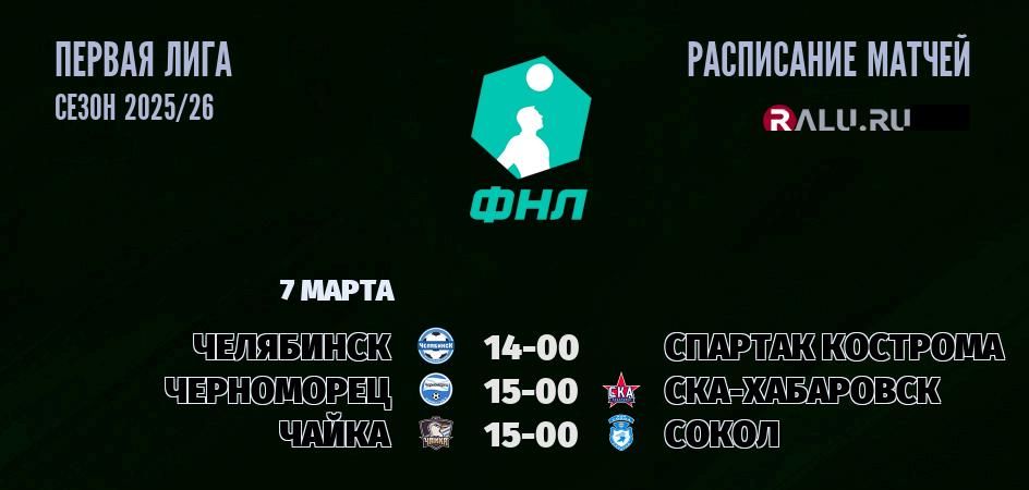 Ближайшие матчи чемпионата Первой лиги