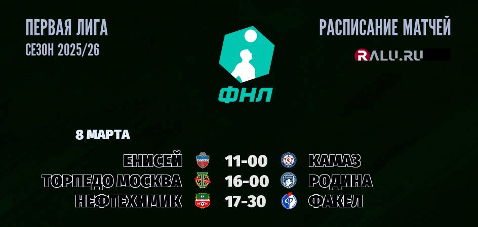 Ближайшие матчи чемпионата Первой лиги