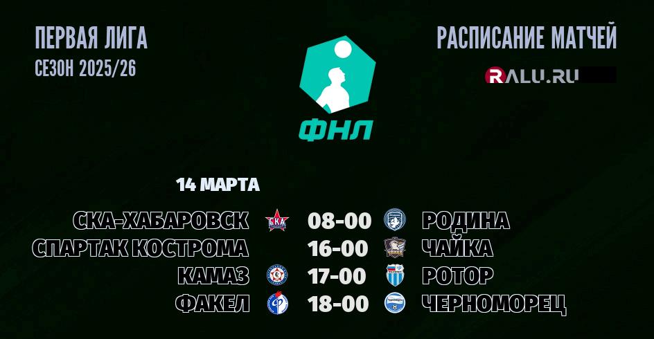 Ближайшие матчи чемпионата Первой лиги