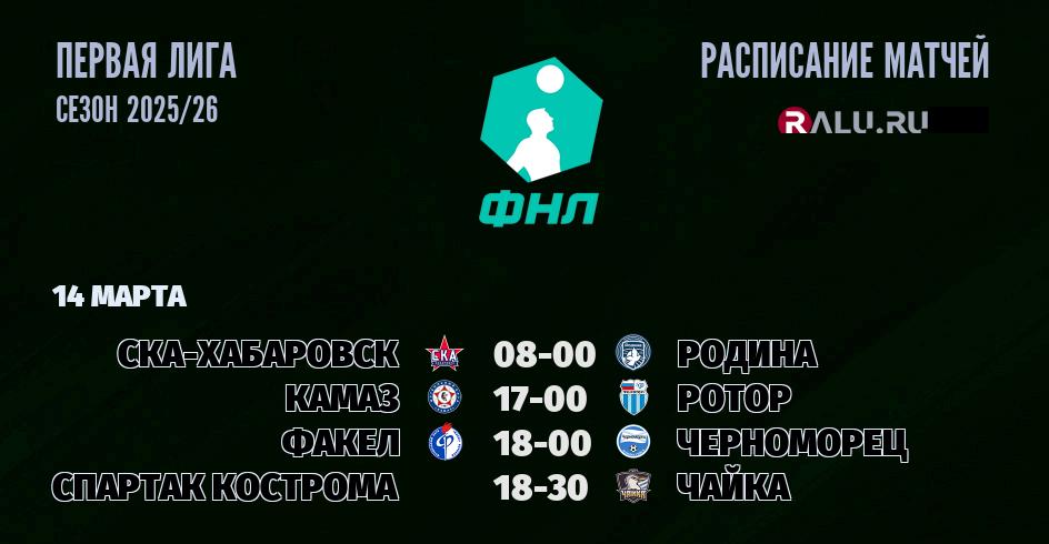Ближайшие матчи чемпионата Первой лиги