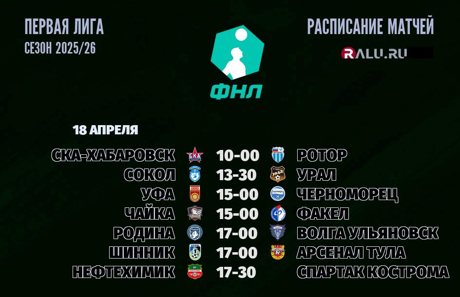 Ближайшие матчи чемпионата Первой лиги