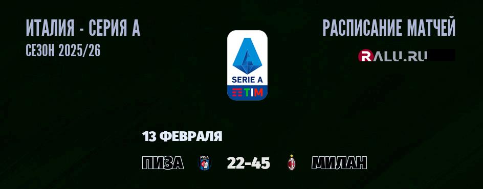 Ближайшие матчи чемпионата Серии А чемпионата Италии