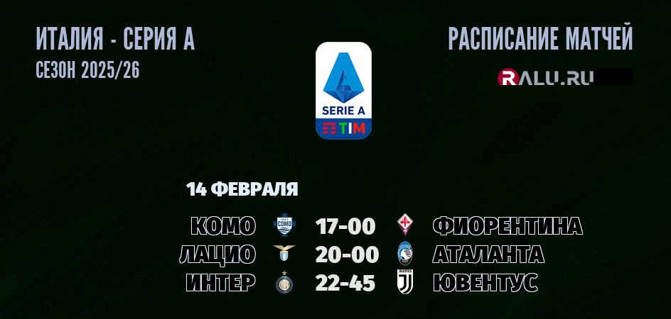Ближайшие матчи чемпионата Серии А чемпионата Италии