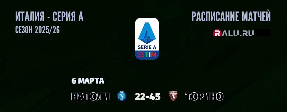 Ближайшие матчи чемпионата Серии А чемпионата Италии