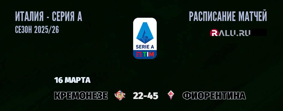 Ближайшие матчи чемпионата Серии А чемпионата Италии