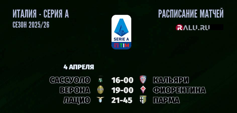 Ближайшие матчи чемпионата Серии А чемпионата Италии