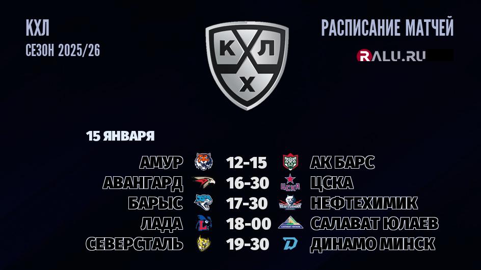 Ближайшие матчи чемпионата чемпионата КХЛ