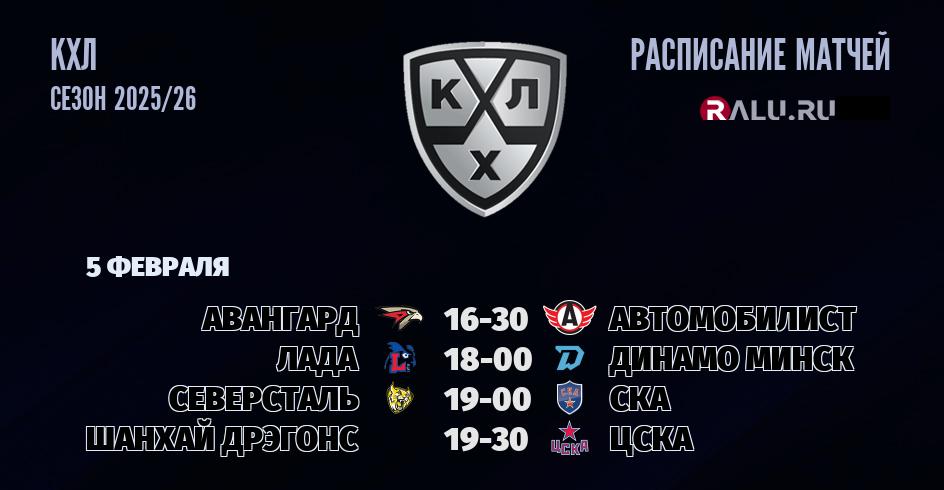 Ближайшие матчи чемпионата чемпионата КХЛ