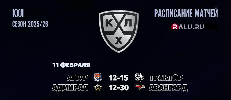 Ближайшие матчи чемпионата чемпионата КХЛ