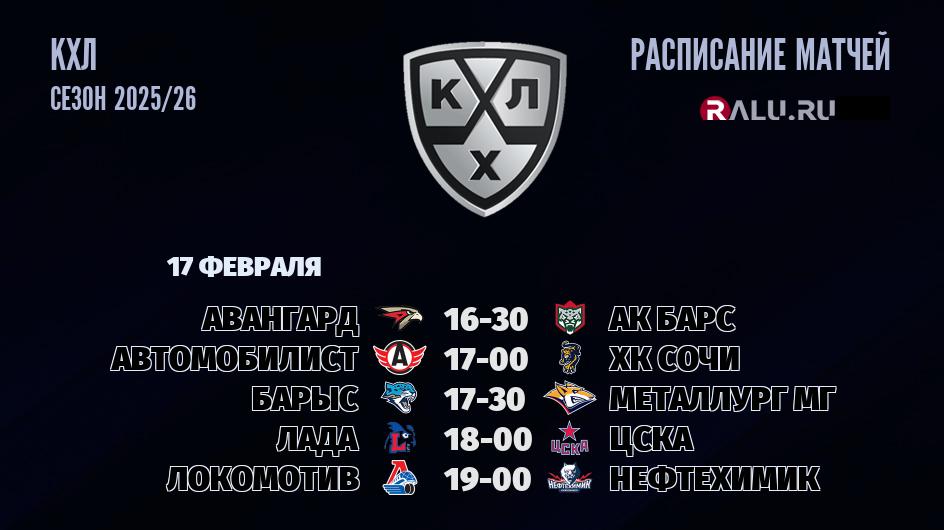 Ближайшие матчи чемпионата чемпионата КХЛ