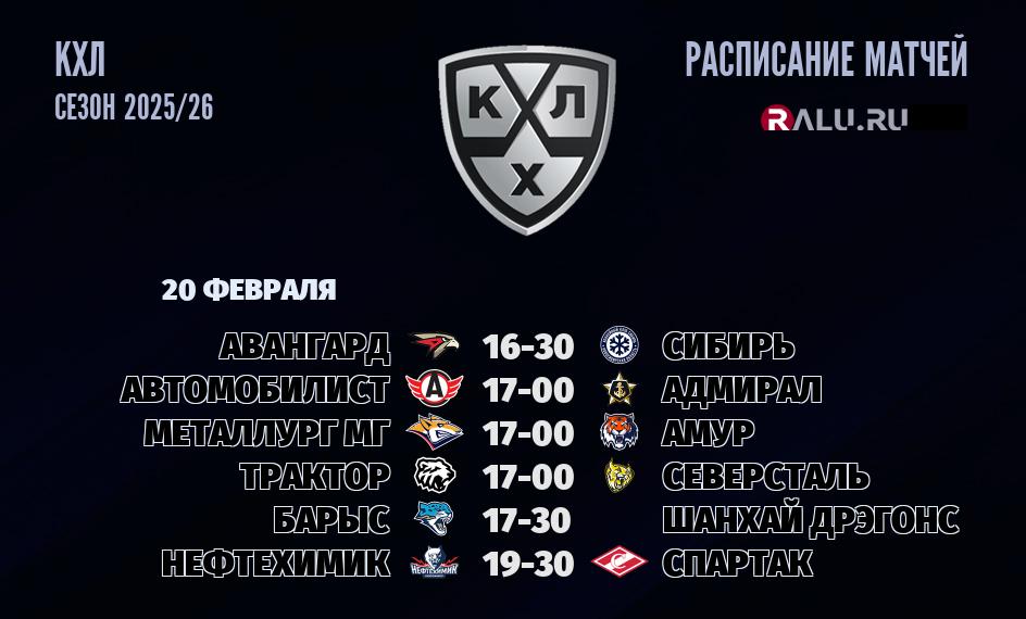 Ближайшие матчи чемпионата чемпионата КХЛ