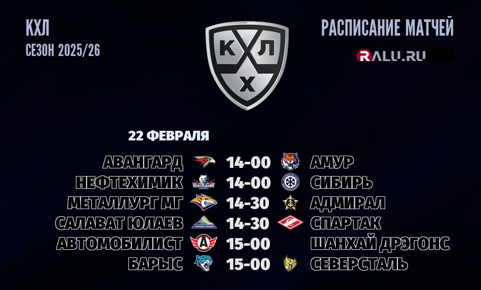Ближайшие матчи чемпионата чемпионата КХЛ