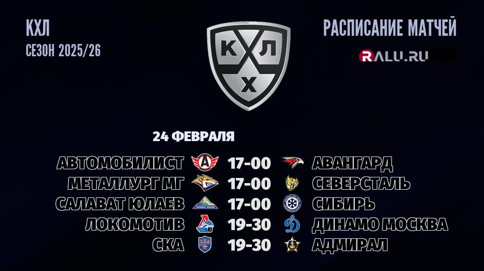 Ближайшие матчи чемпионата чемпионата КХЛ