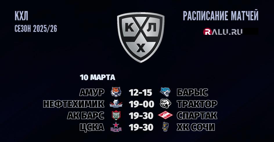 Ближайшие матчи чемпионата чемпионата КХЛ