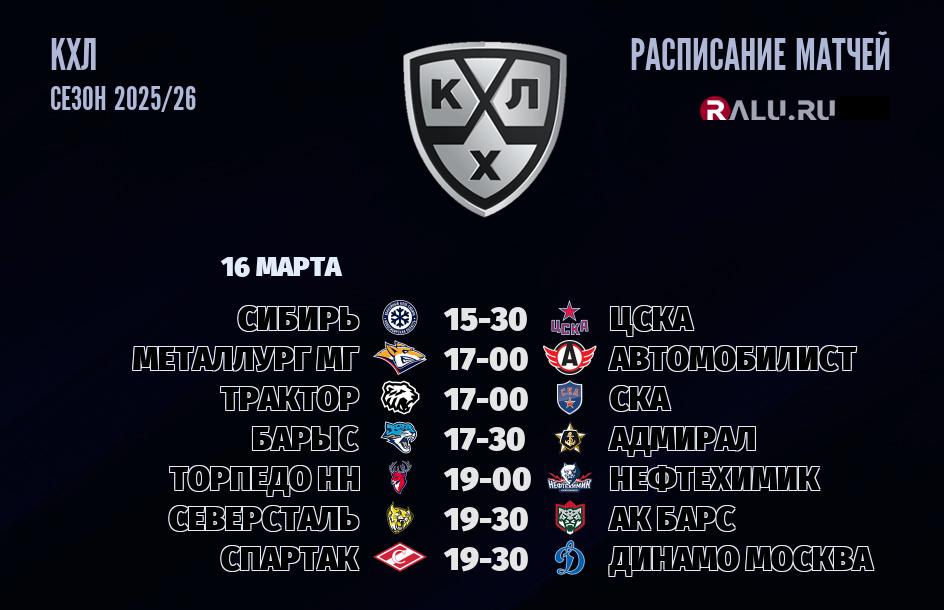 Ближайшие матчи чемпионата чемпионата КХЛ