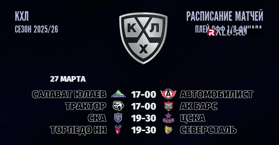 Ближайшие матчи чемпионата чемпионата КХЛ