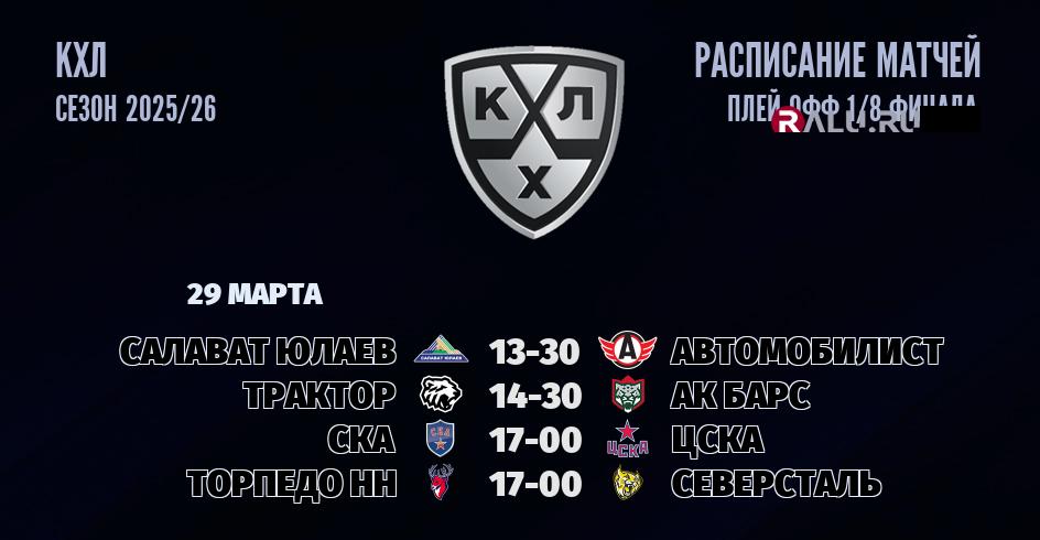 Ближайшие матчи чемпионата чемпионата КХЛ