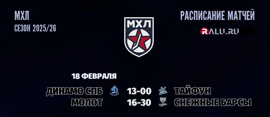 Ближайшие матчи чемпионата чемпионата МХЛ