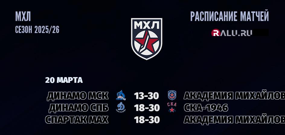 Ближайшие матчи чемпионата чемпионата МХЛ