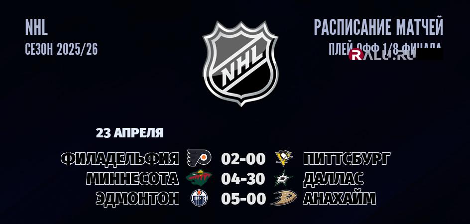 Ближайшие матчи чемпионата чемпионата NHL
