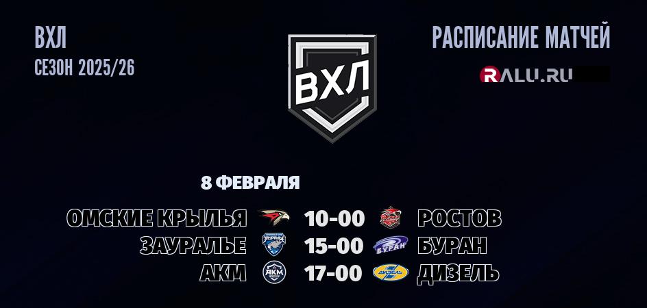 Ближайшие матчи чемпионата чемпионата ВХЛ