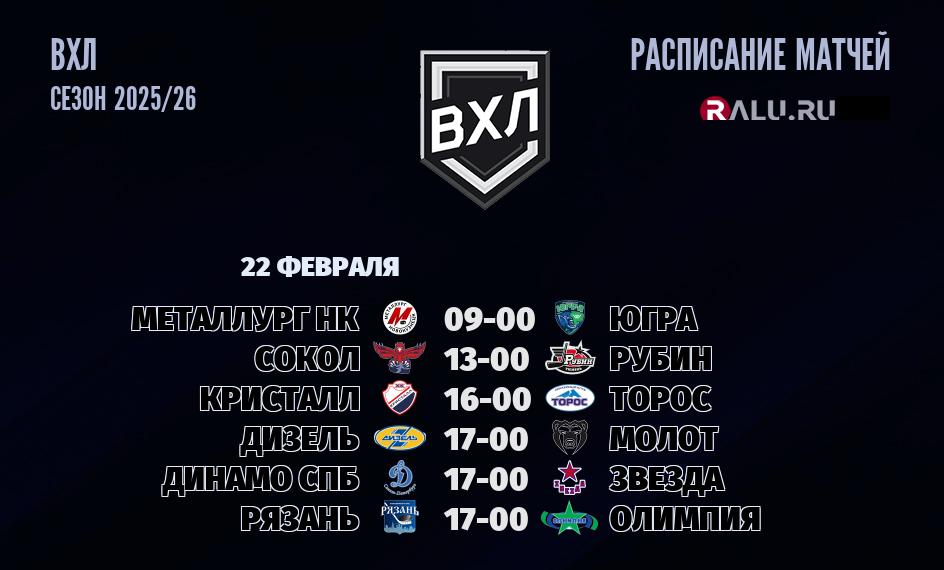 Ближайшие матчи чемпионата чемпионата ВХЛ