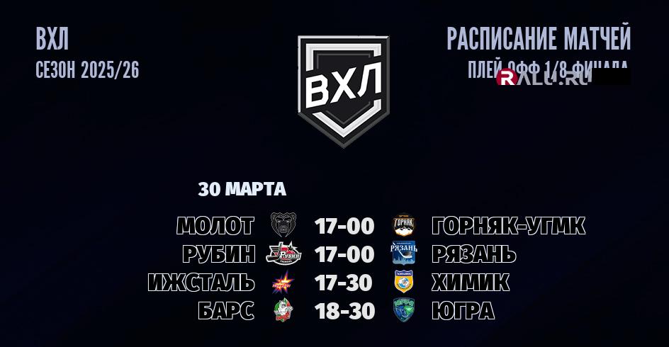 Ближайшие матчи чемпионата чемпионата ВХЛ